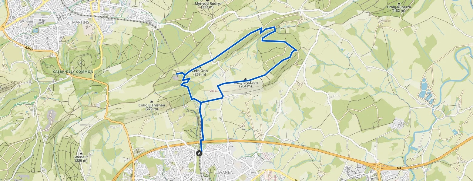 Cefn Onn Slate Quarry Coed Cefnonn loop from Lisvane and Thornhill